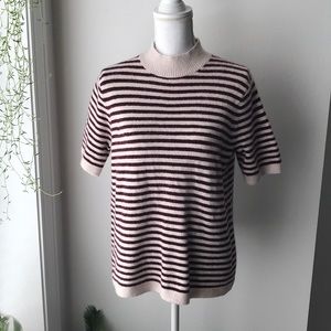Loft Striped Short Sleeved Sweater